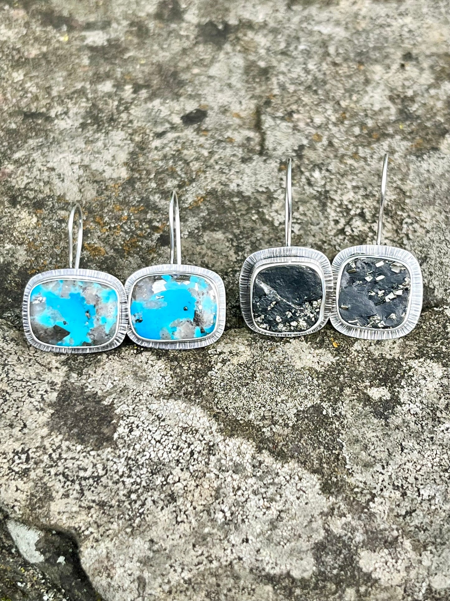 Pyrite Drusy Hook Earrings