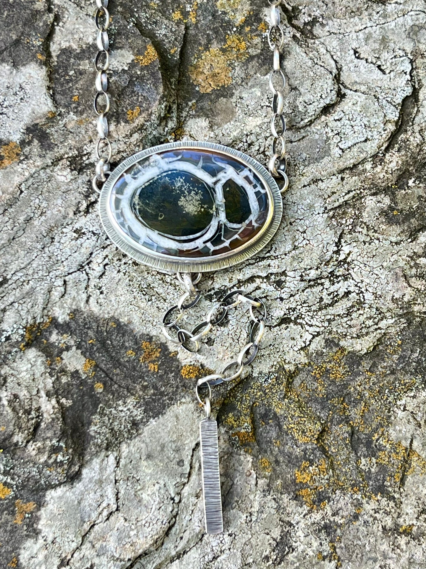 Septarian Nodule Lariat Style Necklace