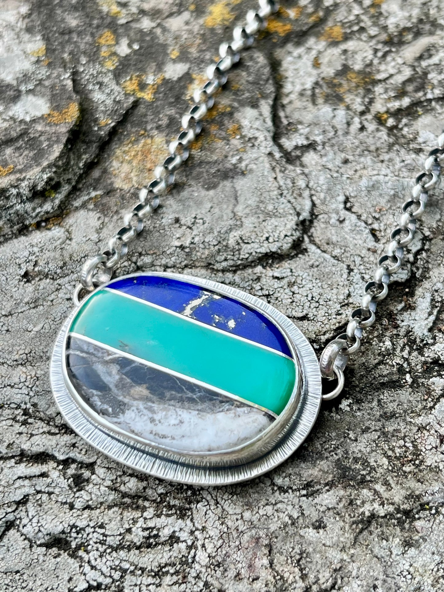 Intarsia Oval Necklace