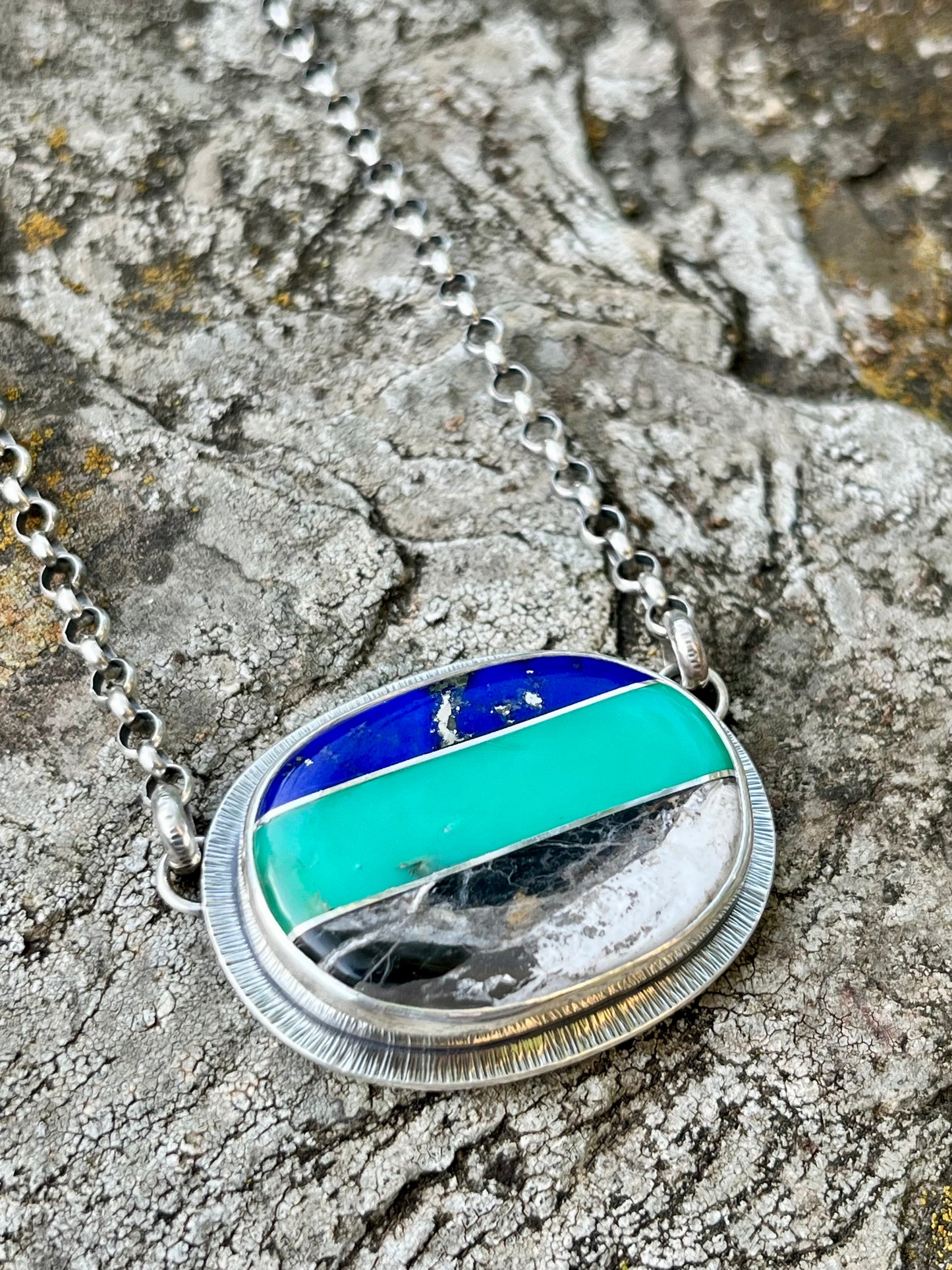 Intarsia Oval Necklace