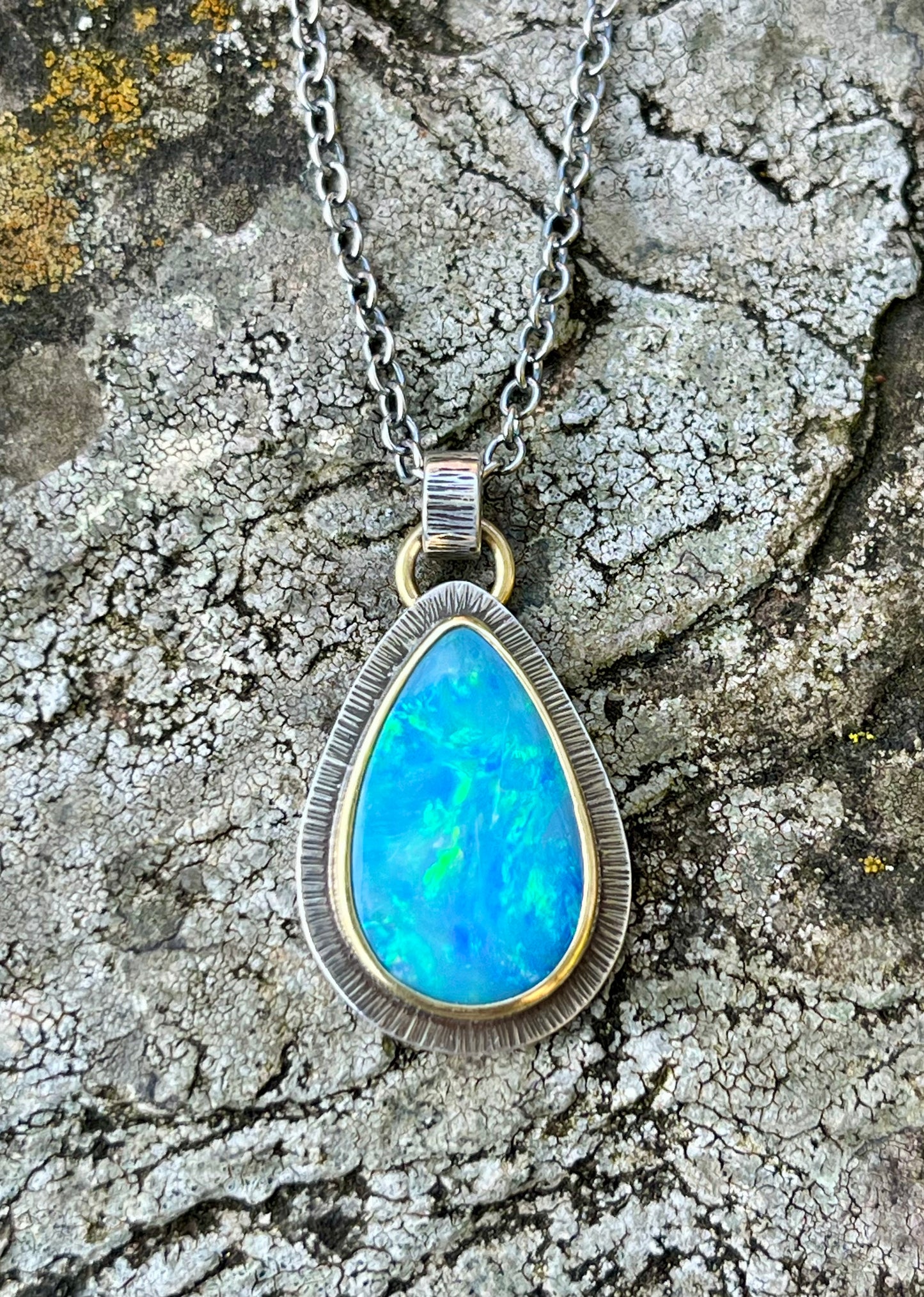 Australian Lightning Ridge Opal Necklace