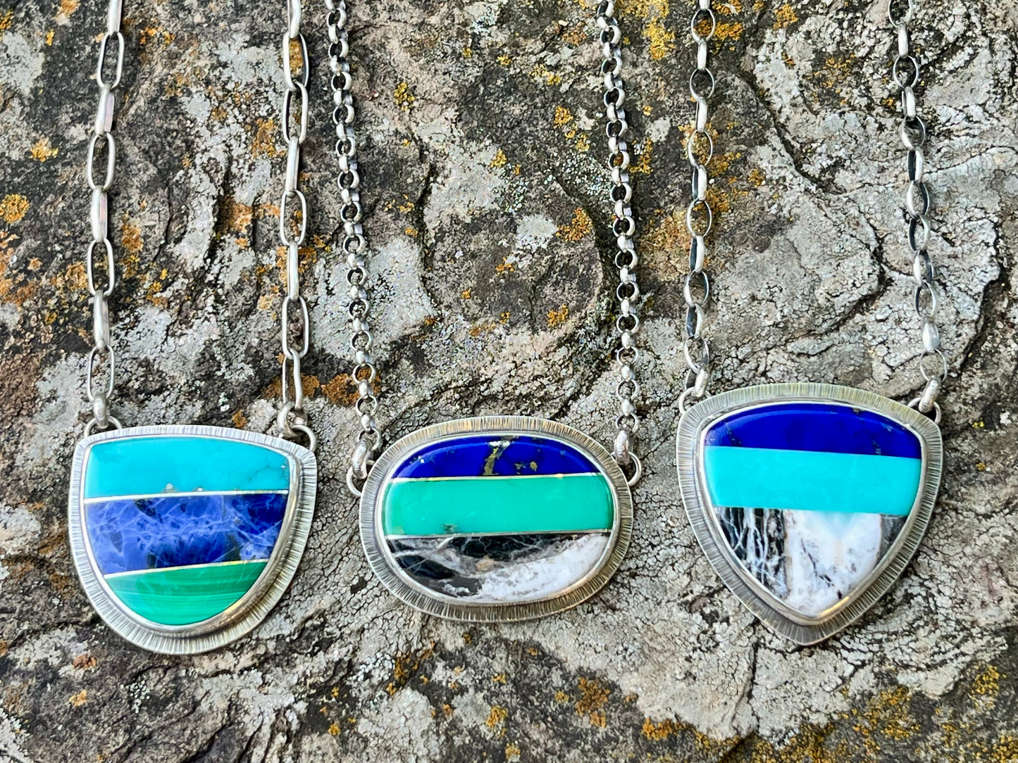 Intarsia Shield Necklace