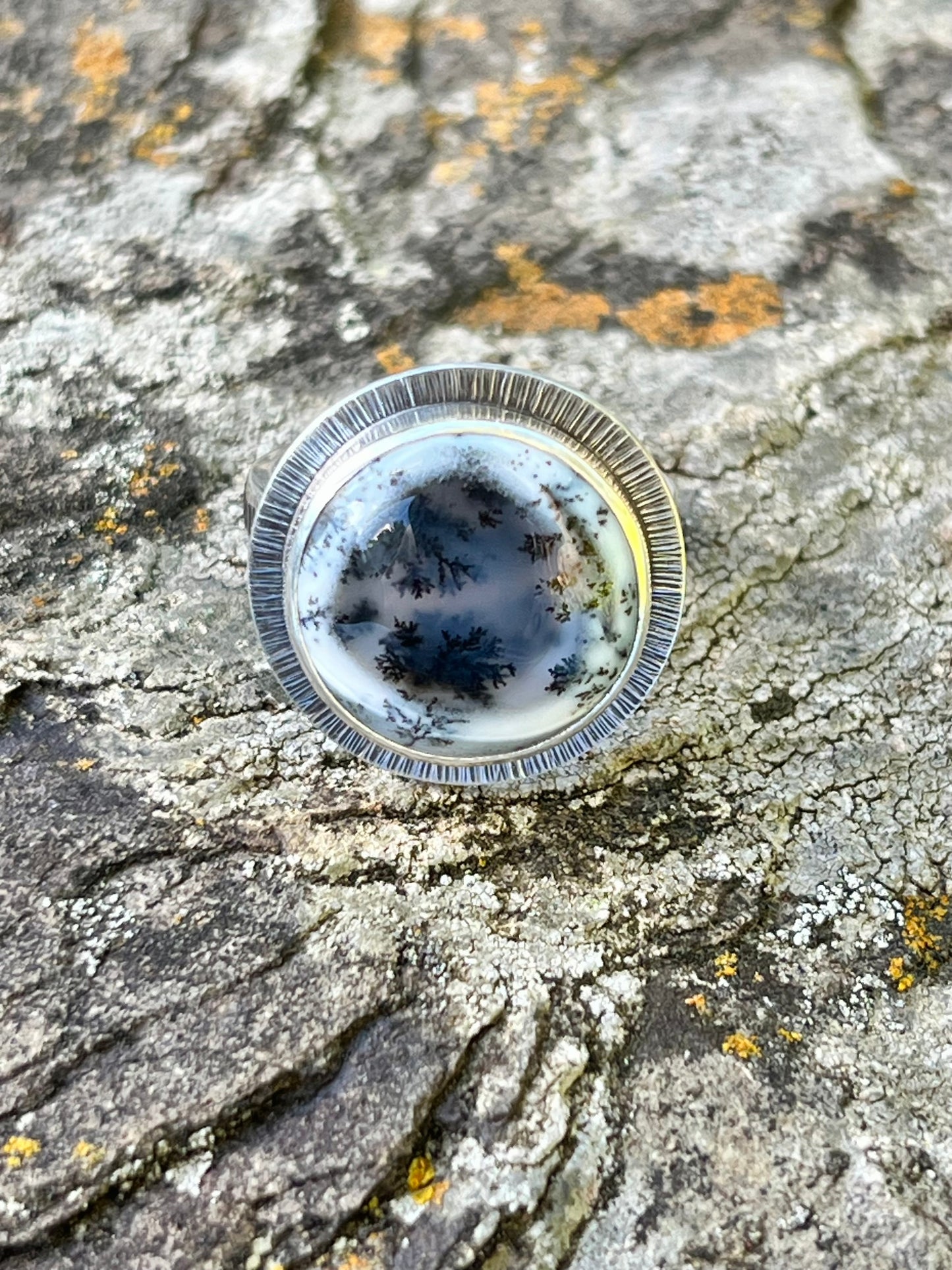 Dendritic Opalized Agate Ring