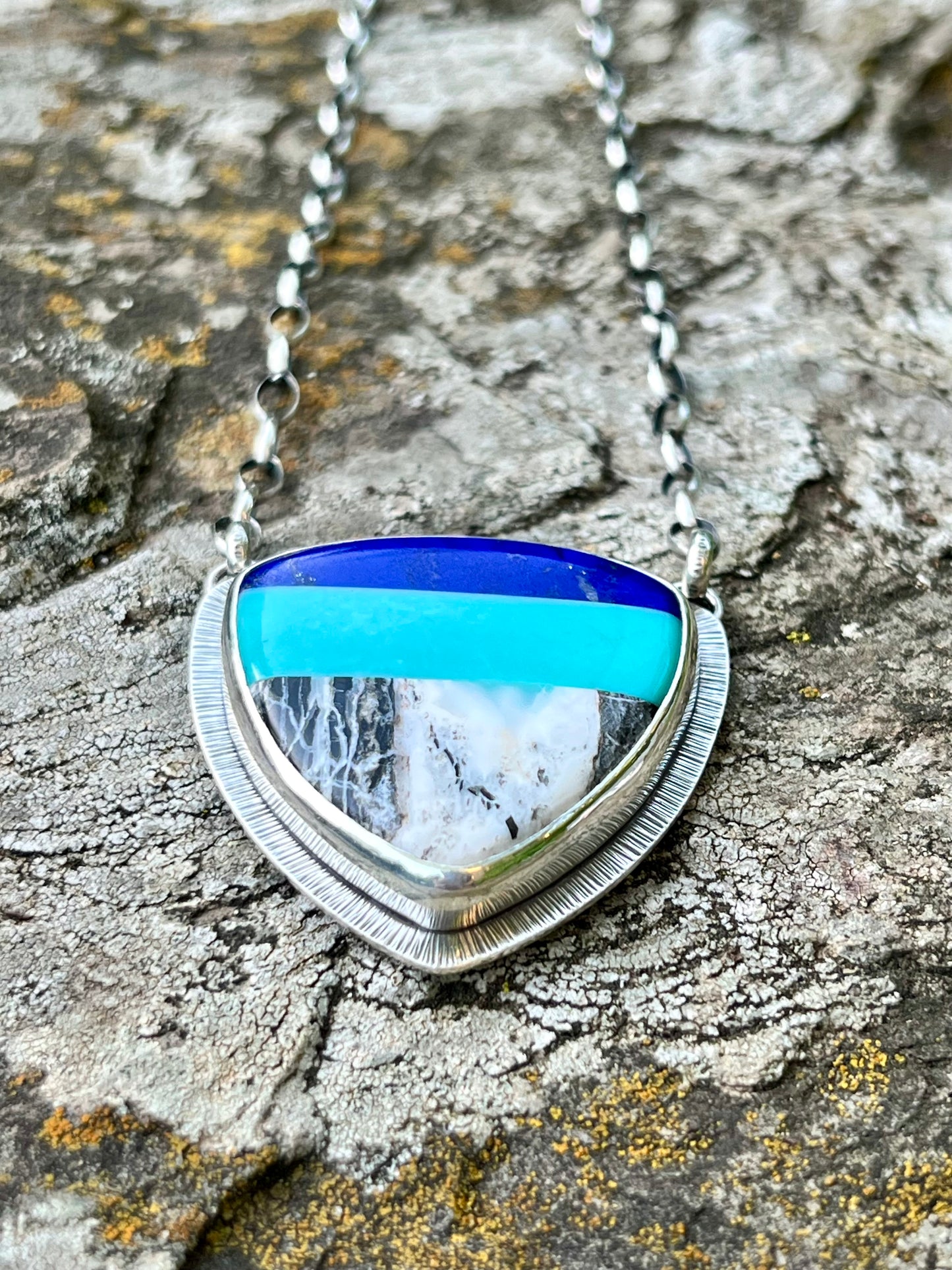 Intarsia Shield Necklace