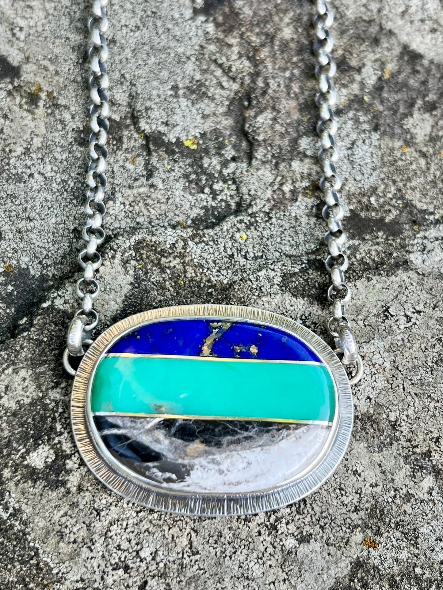 Intarsia Oval Necklace