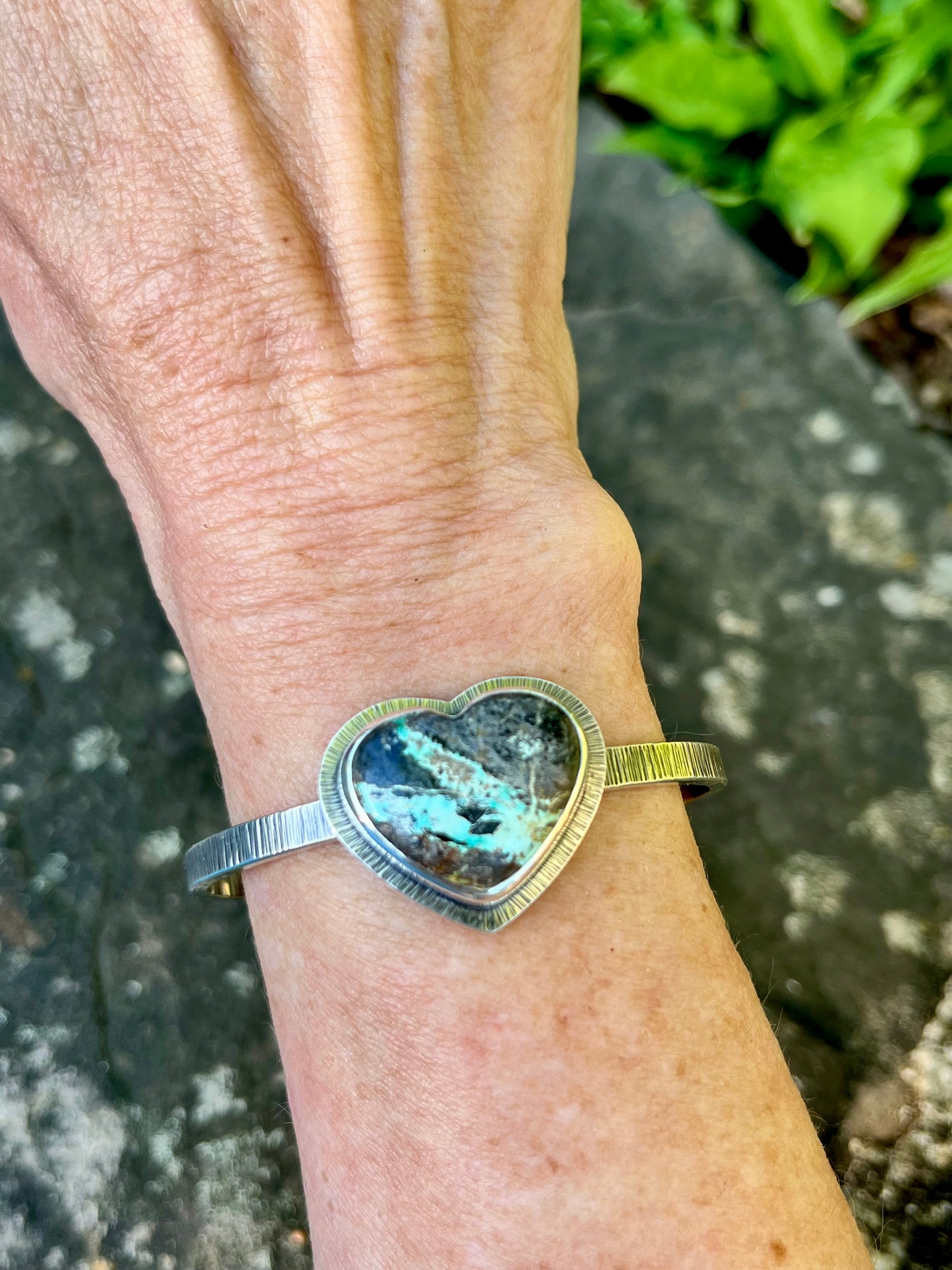 Blackjack Turquoise Heart Cuff