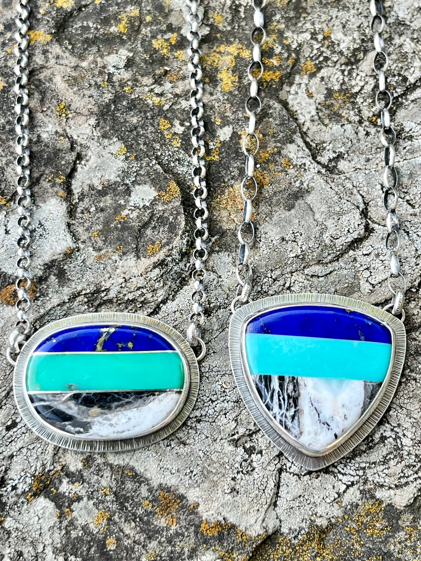 Intarsia Shield Necklace