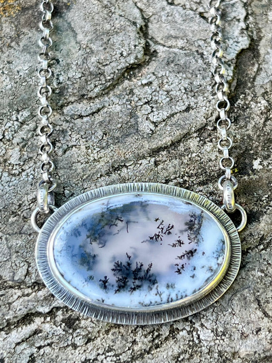 Dendritic Opalized Agate Oval Necklace