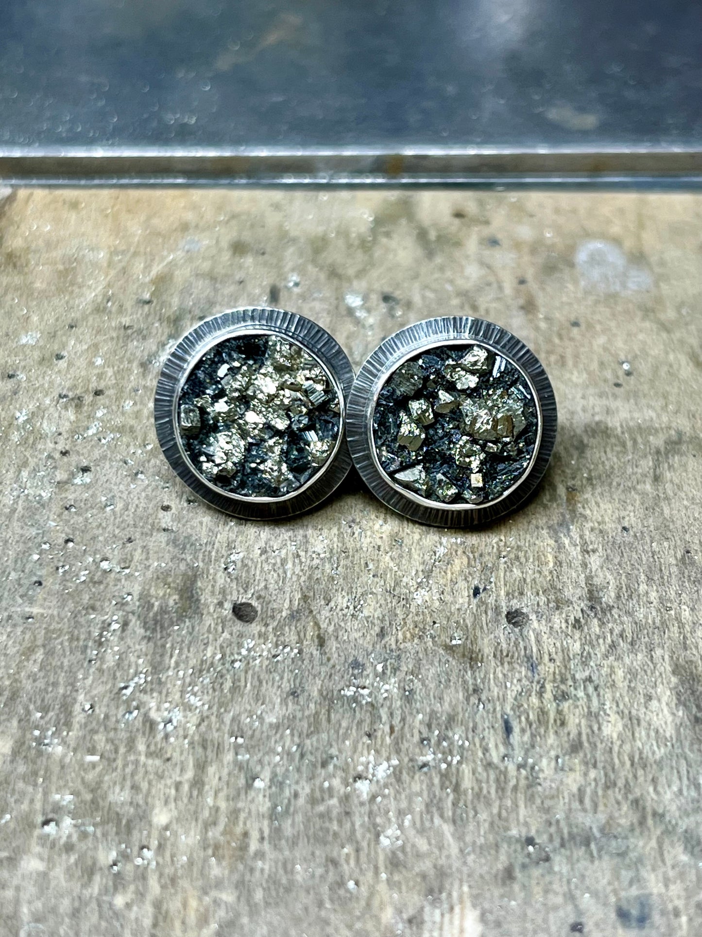 Pyrite Drusy Earrings
