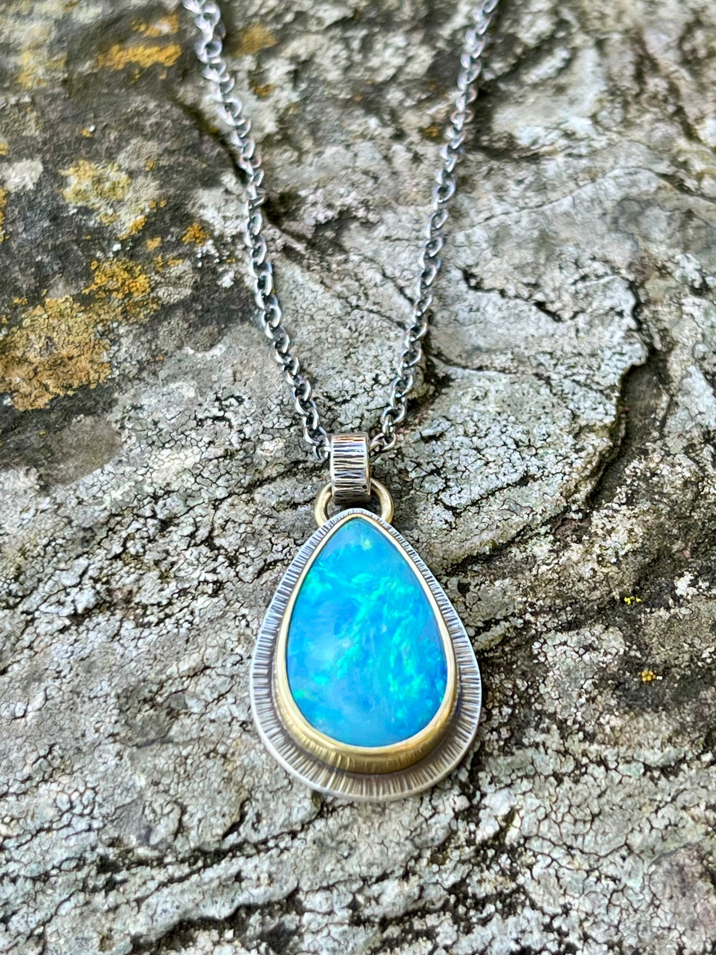 Australian Lightning Ridge Opal Necklace