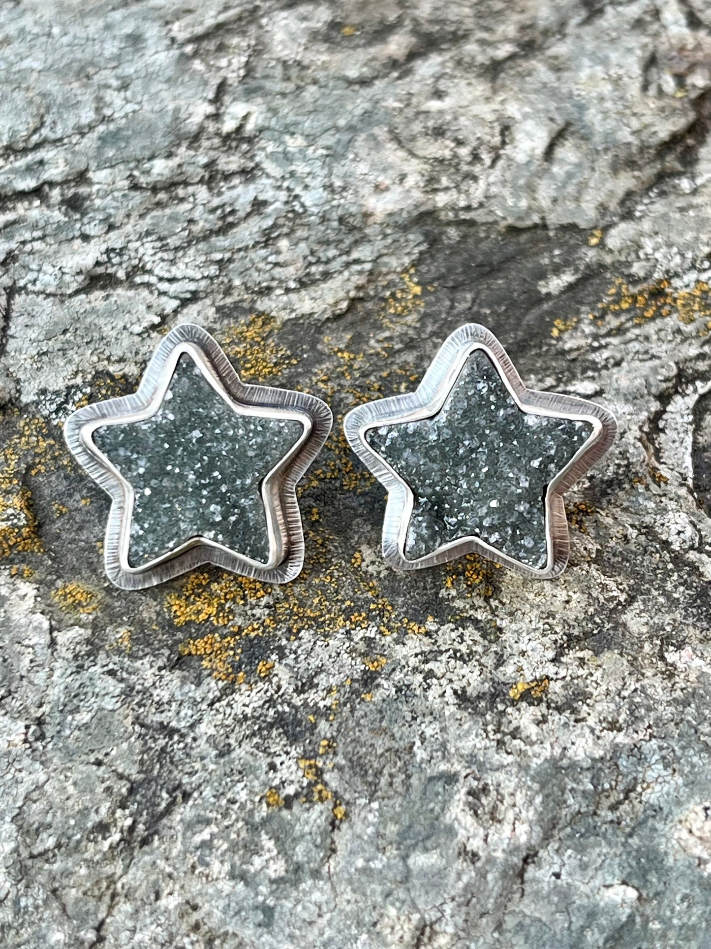 Drusy Star Earrings