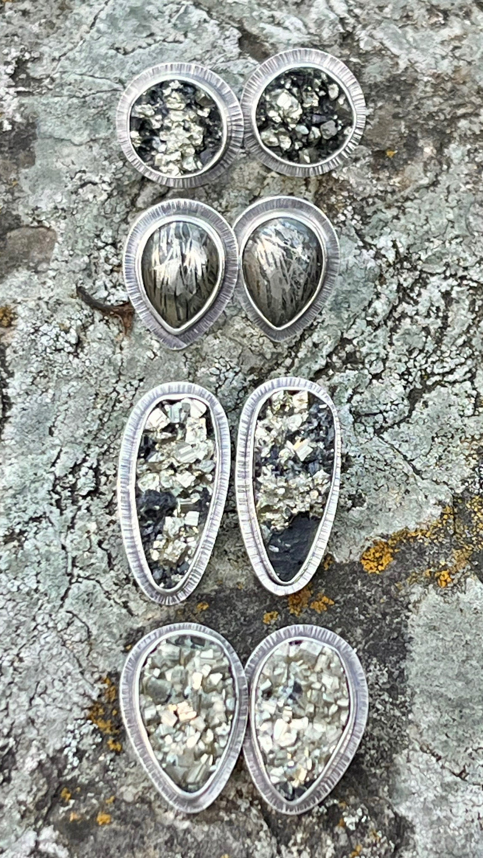 Feathered Pyrite Earrings