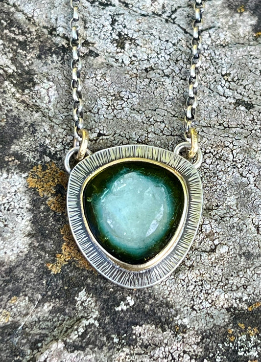 Tourmaline Slice Doublet Necklace