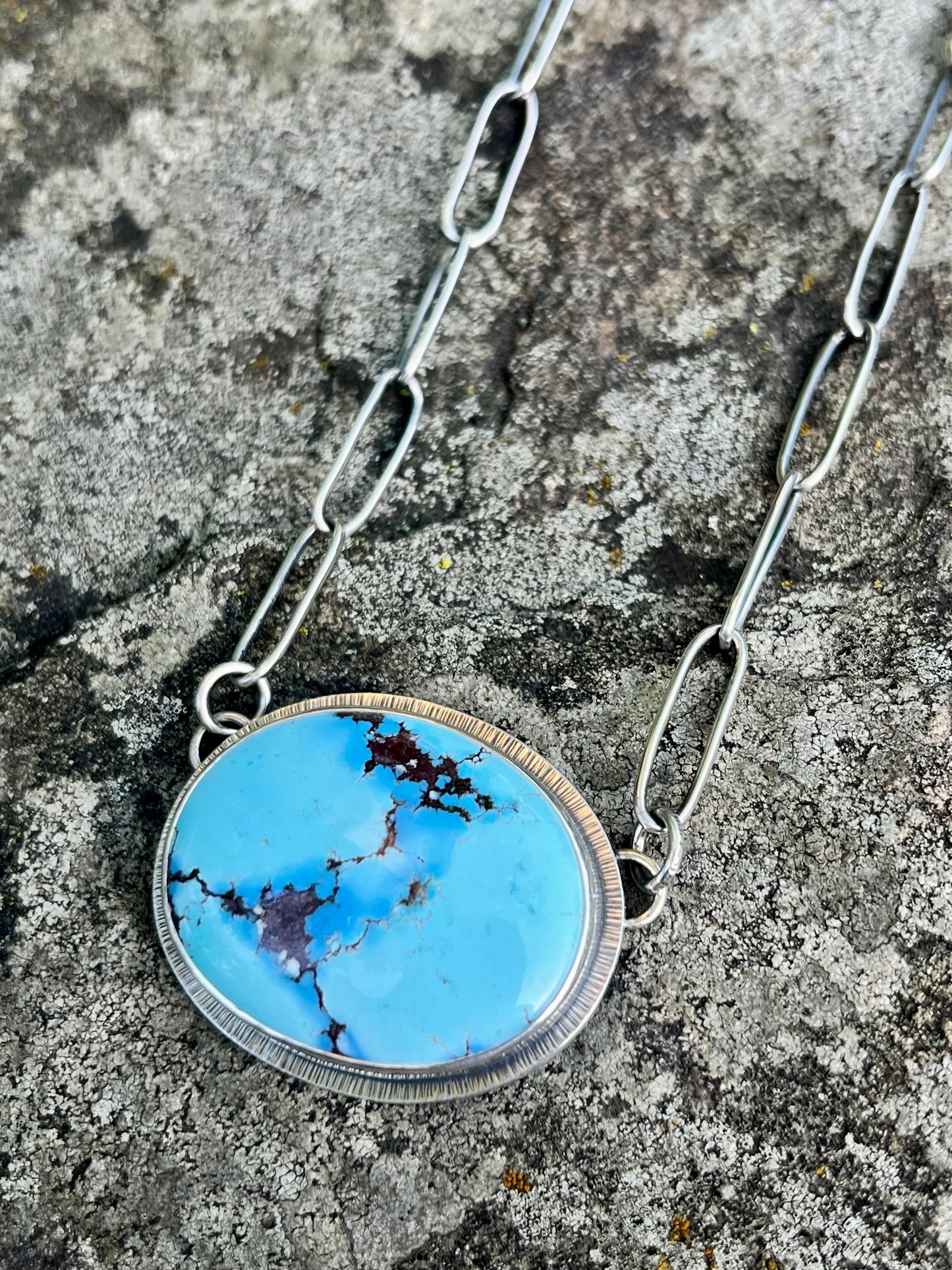 Golden Hill Turquoise Necklace with Handmade Chain