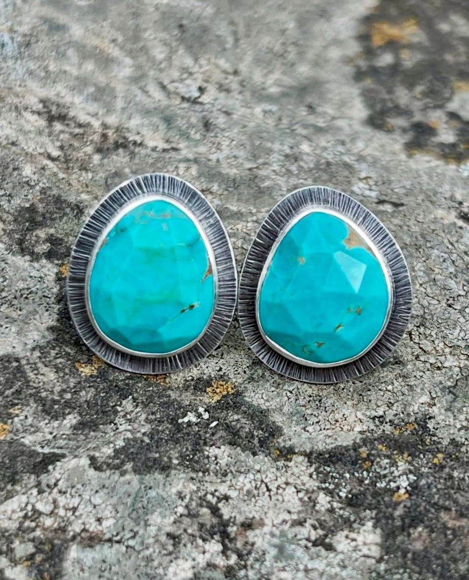 Faceted Turquoise Earrings