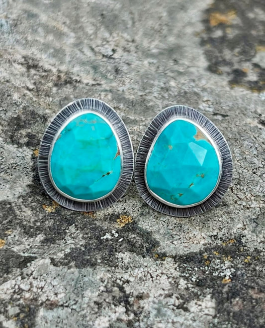 Faceted Turquoise Earrings