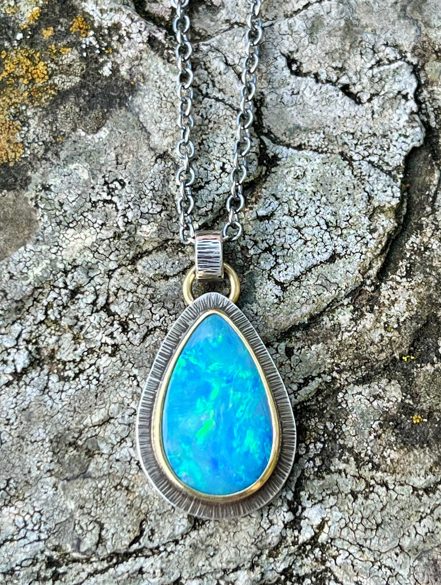 Australian Lightning Ridge Opal Necklace